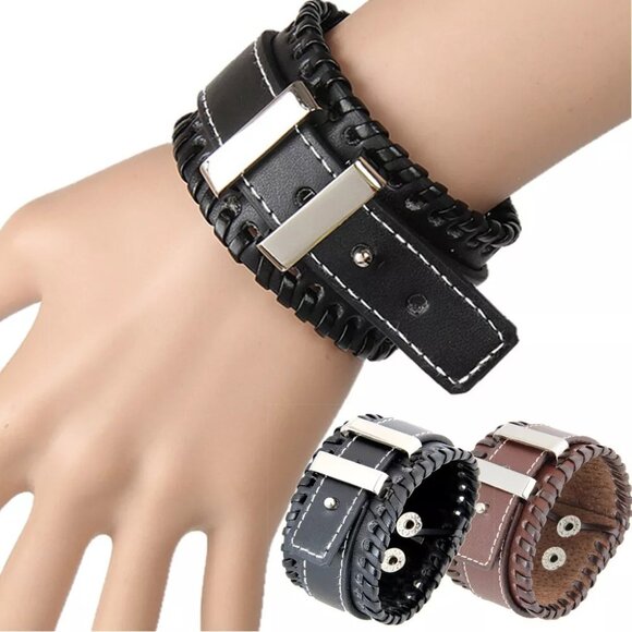 Simple String Bracelet Cool Street Accessories Leather Bracelet Men's Bracelet - Picture 2 of 14